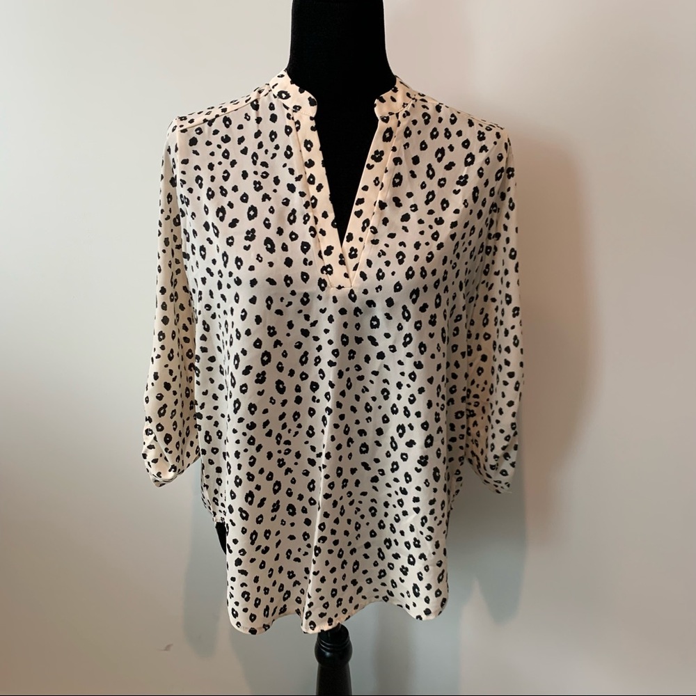 Black and Cream Cheetah Print Tunic